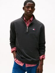 Tommy Jeans Męski sweter dresowy Mężczyźni szary jednolity, M. Szare swetry męskie Tommy Jeans, m, bez wzorów, z bawełny, sportowe, bez kołnierzyka, bez ramiączek. Za 449.95 zł.