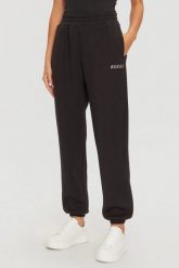 GUESS Czarne damskie spodnie dresowe Cecilia. Czarne spodnie dresowe damskie Guess, z aplikacjami, z dresówki. W wyprzedaży za 309.99 zł.