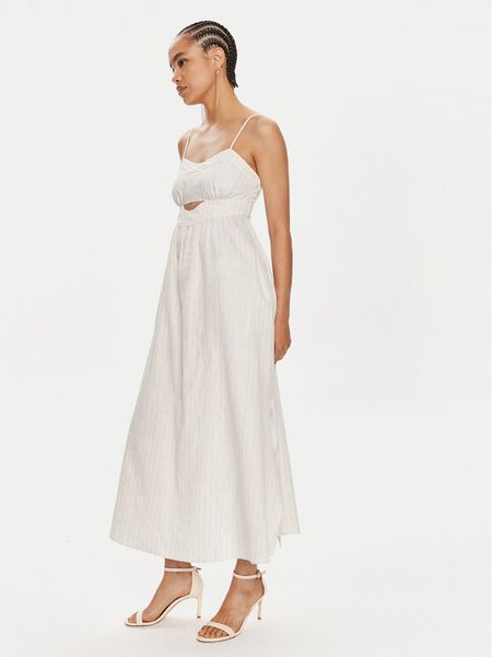 TWINSET Sukienka letnia 241TT2224 Biały Relaxed Fit. Białe sukienki damskie Twinset, na lato, bez wzorów, z bawełny, bez kołnierzyka, bez ramiączek. Za 1,009.00 zł.
