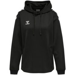 Bluza do piłki ręcznej damska Hummel Core XK z kapturem. Czarne bluzy damskie Hummel, xl, bez wzorów, sportowe, bez ramiączek, z kapturem. Za 191.00 zł.