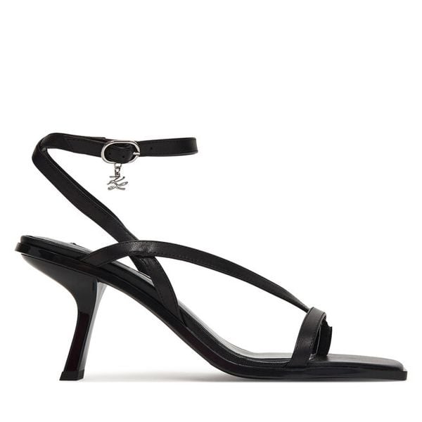 Sandały KARL LAGERFELD. Czarne sandały damskie KARL LAGERFELD, bez wzorów, bez obcasa, na szpilce, bez zapięcia. Za 400.99 zł.