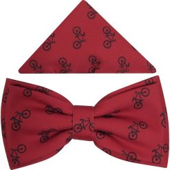 Czerwona mucha męska w rowery B80. Czerwone krawaty i muchy Modini Moda Męska, bez wzorów, z tkaniny, casualowe. Za 45.00 zł.