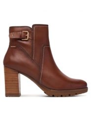 Pikolinos Botki Connelly W7M-8730 Brązowy. Brązowe botki damskie Pikolinos, bez wzorów, ze skóry, bez obcasa, na słupku, bez zapięcia. Za 799.99 zł.