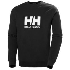 Bluza Helly Hansen Logo Crew 2.0. Czarne bluzy męskie Helly Hansen, m, bez wzorów, z bawełny, bez ramiączek, bez kaptura. W wyprzedaży za 275.15 zł.