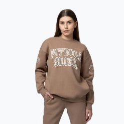 Bluza damska Pitbull Crewneck Fiora. Brązowe bluzy damskie PITBULL, m, bez wzorów, z bawełny, klasyczne, bez ramiączek, bez kaptura. Za 169.99 zł.