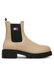 Tommy Jeans Sztyblety Tjw Chelsea Boot Wl EN0EN02826 Écru. Botki damskie Tommy Jeans, bez wzorów, z jeansu, bez obcasa, na płaskiej podeszwie, bez zapięcia. Za 519.99 zł.