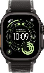 Smartwatch Apple Watch Ultra 3 (GPS + Cellular) 49mm Black Titanium Case with Black Trail Band, M/L. Czarne zegarki smartwatch Apple, bez wzorów. Za 4,645.91 zł.