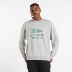 Bluza męska New Balance MT51929AG – szara. Szare bluzy sportowe męskie New Balance, m, bez wzorów, z bawełny, bez kaptura. Za 169.99 zł.