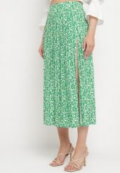 Zielona Spódnica Midi z Wiskozy z Mocnym Rozcięciem na Boku Aliratta. Zielone spódnice damskie Born2be, l, bez wzorów, z wiskozy, eleganckie, midi. Za 49.99 zł.