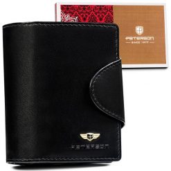 Portfel skórzany Peterson PTN 2517-BO czarny. Czarne portfele damskie Peterson, ze skóry. Za 81.99 zł.