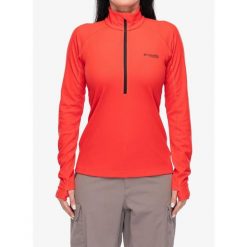 Bluza z zamkiem 1/2 damska Columbia DriVenture Half Zip. Czerwone bluzy damskie Columbia, bez wzorów, sportowe, bez ramiączek, bez kaptura. Za 329.99 zł.