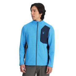 Bluza męska Spyder Bandit Full Zip. Niebieskie bluzy męskie Spyder, na zimę, m, bez wzorów, sportowe, bez ramiączek, bez kaptura. Za 649.00 zł.