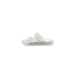 Klapki męskie Birkenstock Arizona Eva. Białe klapki męskie Birkenstock, bez wzorów, bez zapięcia. W wyprzedaży za 159.00 zł.