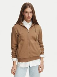 Lacoste Bluza SF5256 Brązowy jasny Regular Fit. Brązowe bluzy damskie Lacoste, bez wzorów, z bawełny, bez ramiączek, bez kaptura. Za 639.99 zł.