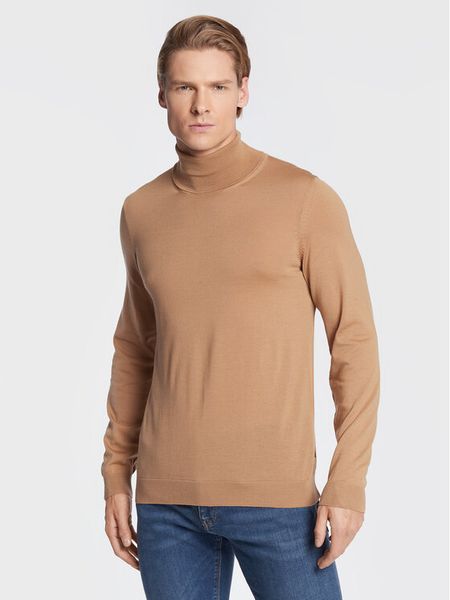 Boss Golf Musso-P 50468262 Brązowy Slim Fit. Brązowe swetry męskie Boss, m, bez wzorów, z bawełny, bez kołnierzyka, bez ramiączek. Za 499.99 zł.