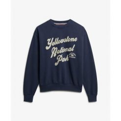 Bluza damska Superdry Lo-fi Outdoor. Niebieskie bluzy damskie Superdry, bez wzorów, bez ramiączek, bez kaptura. Za 327.70 zł.
