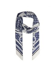 Guess Chusta AW5340 POL03 Niebieski. Niebieskie rękawiczki damskie Guess, z aplikacjami, z materiału. Za 199.99 zł.