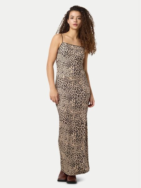 Noisy May Sukienka letnia Avery 27034320 Brązowy Slim Fit. Brązowe sukienki damskie Noisy May, na lato, m, bez wzorów, z syntetyku, bez kołnierzyka, bez ramiączek. Za 119.99 zł.