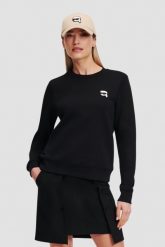 KARL LAGERFELD Czarna damska bluza Ikonik 2.0. Czarne bluzy damskie KARL LAGERFELD, s, bez wzorów, z bawełny, eleganckie, bez ramiączek, bez kaptura. W wyprzedaży za 393.99 zł.