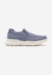 Niebieskie Buty Sportowe Slip On z Jeanowego Materiału Moallin. Niebieskie buty sportowe męskie Born2be, na lato, bez wzorów, bez zapięcia. Za 84.99 zł.