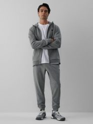 4F Spodnie dresowe joggery męskie - szare S. Szare spodnie sportowe męskie 4F, m, bez wzorów, z dresówki, na fitness i siłownię. Za 149.99 zł.