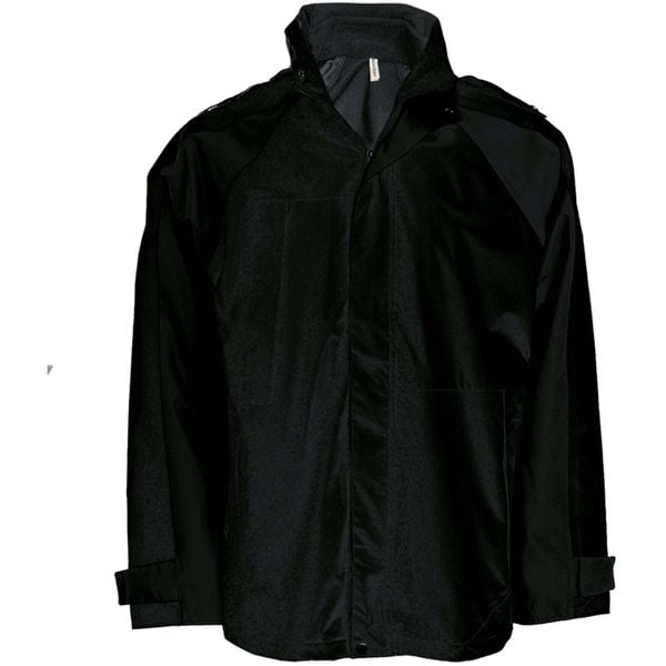 Parka Kariban 3 En 1. Czarne parki damskie KARIBAN, s, bez wzorów, z materiału, eleganckie, bez kołnierzyka, bez kaptura. Za 413.50 zł.