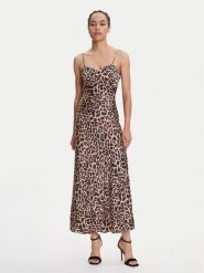 Guess Sukienka wieczorowa W5YK35 WHEZ2 Brązowy Slim Fit. Brązowe sukienki damskie Guess, l, z aplikacjami, z wiskozy, wizytowe, bez kołnierzyka, bez ramiączek. Za 429.99 zł.