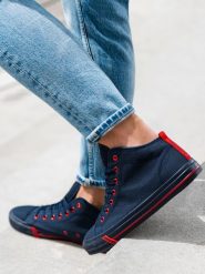 Ombre Buty męskie trampki T304 - granatowe 44. Trampki męskie Ombre, bez wzorów, bez zapięcia. Za 109.99 zł.