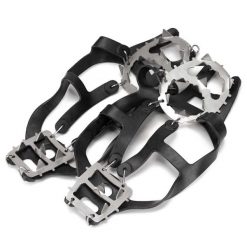 Raczki na buty turystyczne, antypoślizgowe nakładki rozmiar 40-45 czarne. Czarne buty zimowe męskie Springos, bez zapięcia. Za 19.99 zł.