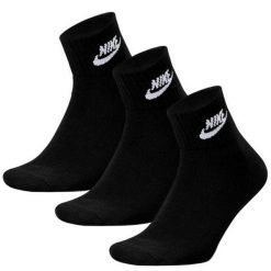 Skarpety Za Kostkę Unisex Adult Everyday Essential (zestaw 3 Sztuk). Czarne skarpetki damskie Nike, bez wzorów. Za 117.99 zł.
