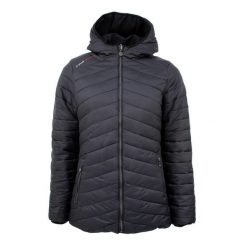 Damska kurtka puchowa dwustronna parka Peak Mountain Asario. Czarne kurtki damskie Peak Mountain, na zimę, bez wzorów, z puchu, bez kaptura. W wyprzedaży za 451.50 zł.