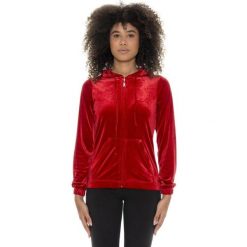 Bluza z kaptur na co dzień na siłownię. Czerwone bluzy damskie LEONE 1947 APPAREL, bez wzorów, z poliesteru, sportowe, bez ramiączek, bez kaptura. Za 191.56 zł.