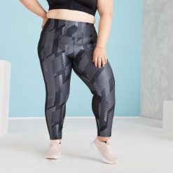 Legginsy fitness damskie Domyos Plus Size. Czarne legginsy damskie DOMYOS, bez wzorów, z elastanu. Za 69.99 zł.