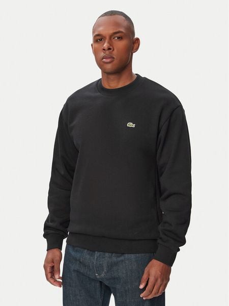 Lacoste Bluza SH8868 Czarny Regular Fit. Czarne bluzy męskie Lacoste, m, bez wzorów, z bawełny, bez ramiączek, bez kaptura. Za 470.99 zł.