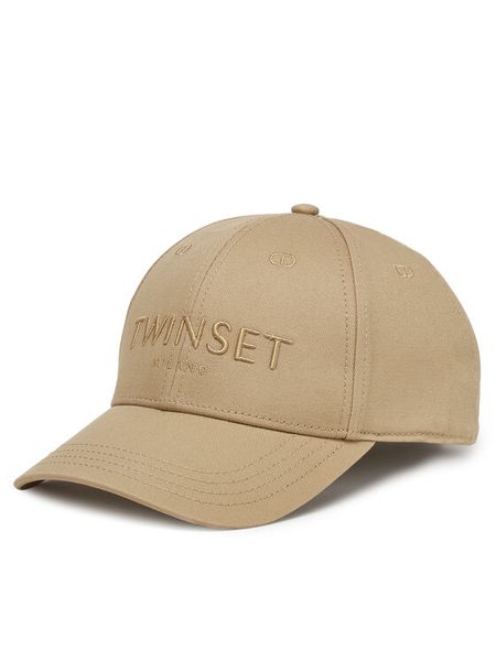 TWINSET Czapka z daszkiem 251TA4280 Beżowy. Brązowe czapki damskie Twinset, bez wzorów, z bawełny. Za 189.99 zł.
