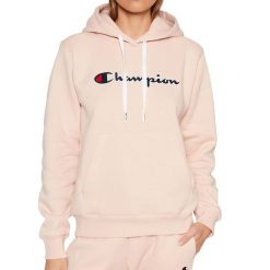 Bluza sportowa damska Champion Wmns Organic Cotton Blend Script Logo Hoodie. Czerwone bluzy damskie Champion, s, bez wzorów, sportowe, bez ramiączek, z kapturem. Za 251.00 zł.