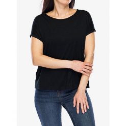 Koszulka merino damska Sensor Merino Air Traveller Tee SS. Czarne koszulki sportowe damskie Sensor, bez wzorów, bez ramiączek. Za 251.99 zł.