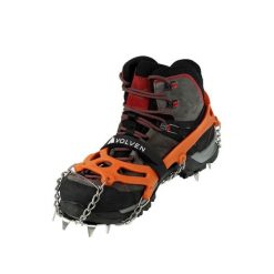 Raczki Turystyczne PRO Traxion Pomarańczowe S_36_38. Brązowe buty zimowe męskie VOLVEN, bez wzorów, bez obcasa, bez zapięcia. Za 149.99 zł.