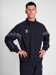 Kurtka z dresu Hummel Travel. Czarne kurtki męskie Hummel, xl, bez wzorów, z dresówki, bez kaptura. Za 186.20 zł.