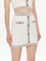 Elisabetta Franchi Spódnica mini GK-98B-42E2-004477 Biały Slim Fit. Białe spódnice damskie Elisabetta Franchi, bez wzorów, z wiskozy, mini. Za 619.99 zł.