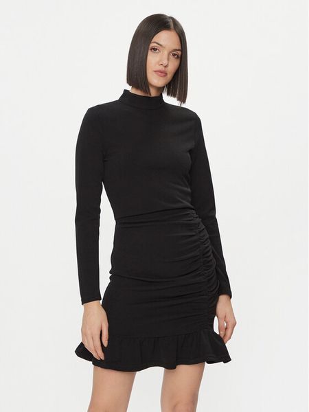 Morgan Sukienka codzienna 232-RJUST.F Czarny Regular Fit. Czarne sukienki damskie Morgan, na co dzień, bez wzorów, z syntetyku, bez kołnierzyka, bez ramiączek, proste. Za 199.99 zł.