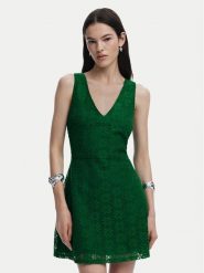 Desigual Sukienka koktajlowa 25SWVW53 Zielony Slim Fit. Zielone sukienki damskie Desigual, s, bez wzorów, z syntetyku, wizytowe, bez kołnierzyka, bez ramiączek. Za 249.99 zł.