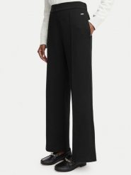 Calvin Klein Spodnie materiałowe LV044G210G Czarny Wide Fit. Czarne spodnie materiałowe damskie Calvin Klein, bez wzorów, z materiału. Za 489.99 zł.