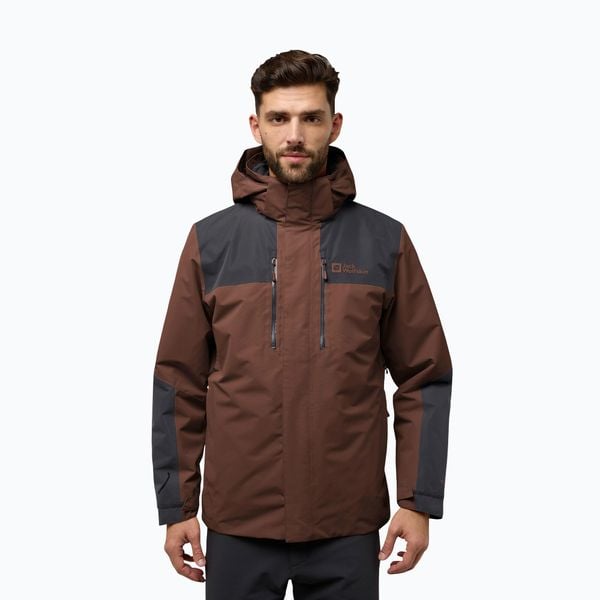 Kurtka 3w1 męska Jack Wolfskin Jasper 3In1. Brązowe kurtki męskie Jack Wolfskin, m, bez wzorów, bez kaptura. Za 1,299.00 zł.