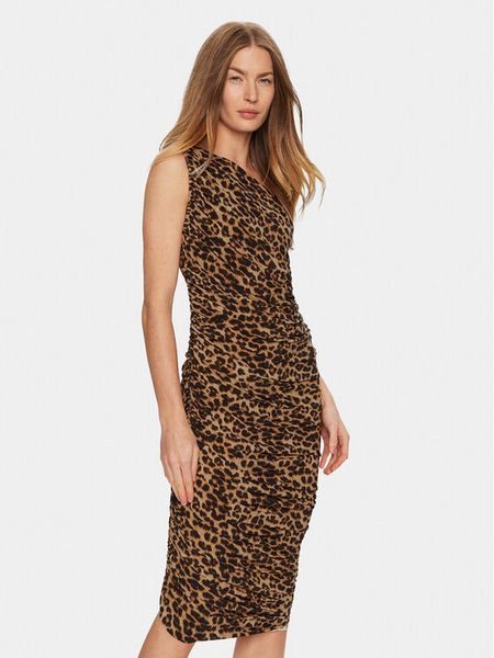 NORMA KAMALI Sukienka koktajlowa KK4223PL667438 Brązowy Slim Fit. Brązowe sukienki damskie Norma Kamali, xs, bez wzorów, z syntetyku, wizytowe, bez kołnierzyka, bez ramiączek. Za 849.99 zł.