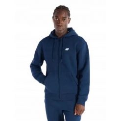 Bluza na co dzień męska NEW BALANCE na zamek z kapturem. Niebieskie bluzy męskie New Balance, m, bez wzorów, z dresówki, sportowe, bez ramiączek, z kapturem. Za 314.00 zł.