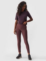 4F Legginsy prążkowane damskie - fioletowe XS. Fioletowe legginsy damskie 4F, bez wzorów, z dzianiny. W wyprzedaży za 59.99 zł.