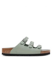 Birkenstock Klapki Florida Fresh 1029450 Szary. Szare klapki damskie Birkenstock, bez wzorów, z nubiku, bez obcasa, bez zapięcia. Za 389.99 zł.