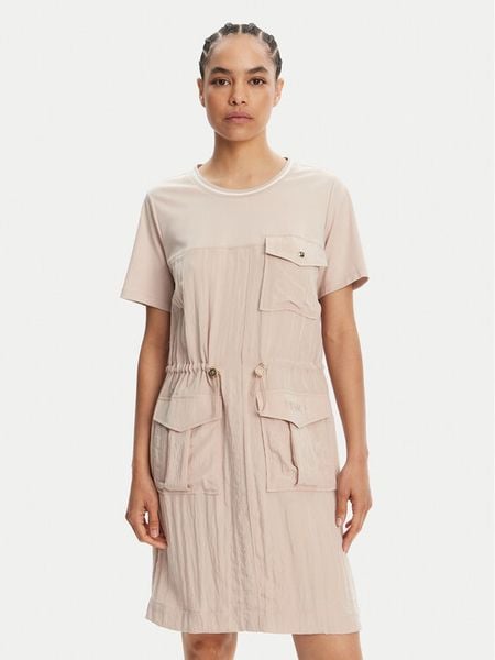 Liu Jo Sport Sukienka codzienna TA5128 T2921 Beżowy Regular Fit. Brązowe sukienki damskie Liu Jo Sport, na co dzień, xs, bez wzorów, z wiskozy, sportowe, bez kołnierzyka, bez ramiączek, proste. Za 619.99 zł.