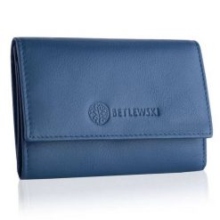 Portfel damski BETLEWSKI BPD-SS-17 NIEBIESKI. Niebieskie portfele damskie Betlewski, ze skóry. Za 139.99 zł.